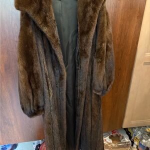 Dark brown mink coat
